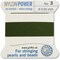 Griffin Nylon Bead Cord Perlseide – Size 3 (0.50mm) – 2 Meters per Card – Stainless Steel Needle Attached – for Knotting Pearls, Gemstones, Crystals and Beads